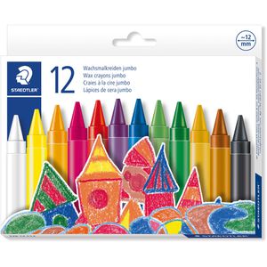 Staedtler Wachsmalstifte Noris jumbo 229, bruchsicher, wasserfest, 12 Stück