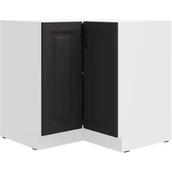 Eckunterschrank 90x90 cm Stilo Grau Küchenzeile Küchenblock Küche Landhaus