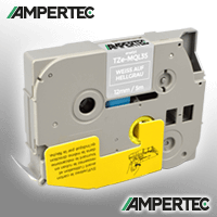 Ampertec Beschriftungsband kompatibel zu TZe-MQL35 weiß auf hellgrau 12mm x 5m laminiert