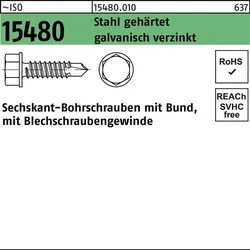 Sechskantbohrschraube ISO 15480 Bund ST 6,3x100 Stahl gehärtet galv.verz. 100St.