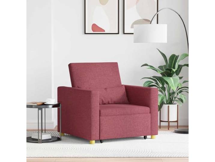 3 in 1 umwandelbar klein Wohnzimmer Einzelsofabett Burgunderrot 90 x 165 x Ausziehbare Schlafcouch Einzel Weinrot 90 x 165 x 87 cm Stoff 3-in-1 umwandelbar mit Nackenstützkissen