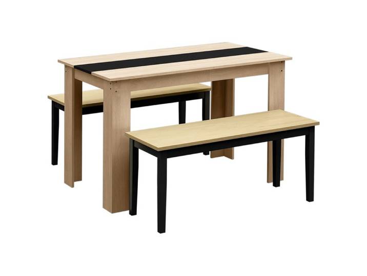 Ensemble Banc et Table à manger - HOMCOM - Bois - 120x69x75cm - Bois naturel