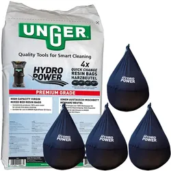 Unger DIB84 nLite HydroPower DI 4 x 6 L QuickChange Mischbettharz Harzbeutel 4 x 6 L für Unger DI Glasreinigungsmaschinen