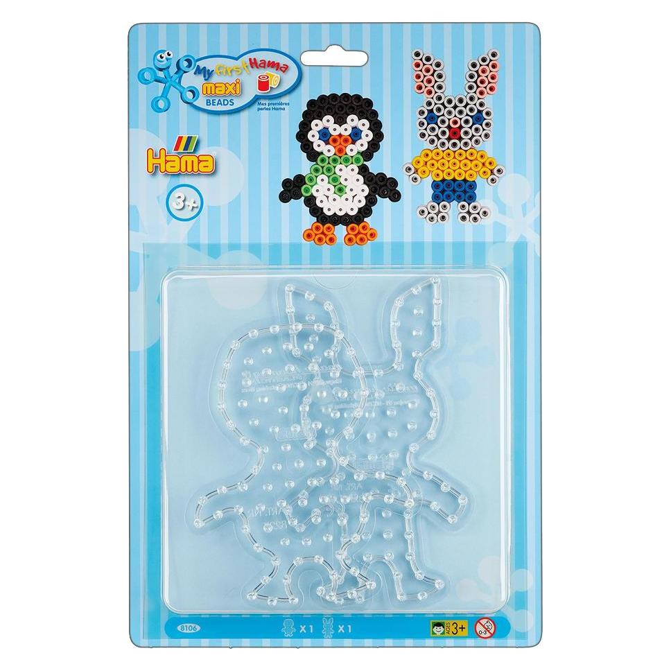 Hama Strijkkralenbordjes Maxi - Pinguin en Konijn (00008106)