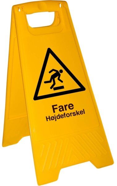 Denfoil Fare Højdeforskel Skilt, Plast, 600x300 Mm