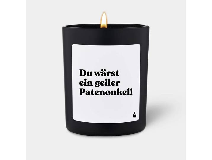 Duftkerze Schwarz Flowery Du wärst ein geiler Patenonkel!