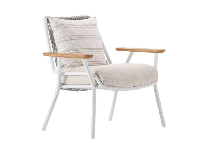 Solpuri Basso Lounge Sessel Aluminium Teak/String-flex