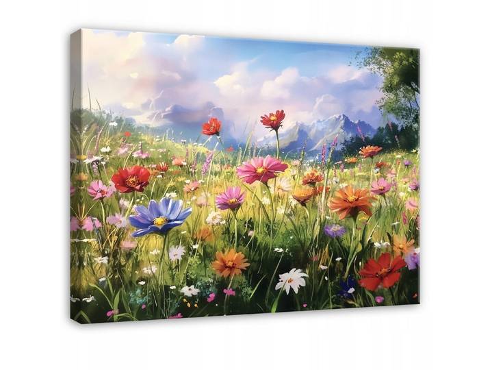 BILDER Blumenwiese Natur Aquarell Wohnzimmer 120x80