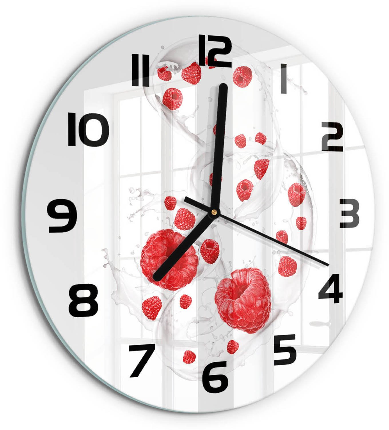 Tulup Wandklok Frambozen met melk - Rood - Diameter: 30 cm