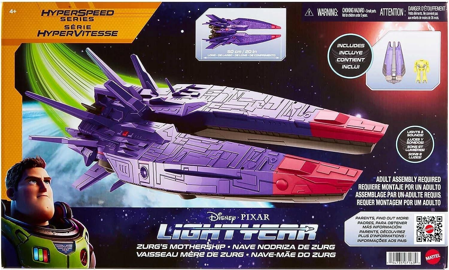 Mattel Lightyear Hyperspeed voertuig met Zurg-geluid