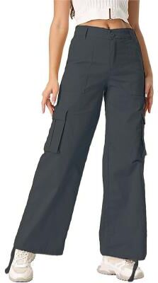 LightInthebox Women's Cargo Pants Active Full Length High Waist Formal lotus root starch off white Black khaki Summer Spring Fall