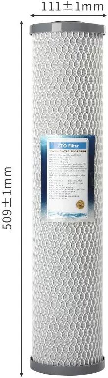 INF 20 Zoll Big Blue Kokosnussschalen-Sinterkohle-Wasserfilterkartusche für die Hauswasserfiltration