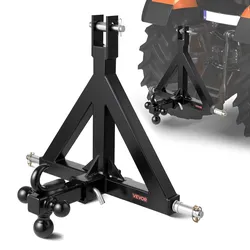 VEVOR 3-Punkt-Anhängerkupplung, 5,08 cm Empfänger, Dreipunktaufnahme mit 3 Anhängerkugeln, Traktor-Deichseladapter, kompatibel mit Kubota, Mahindra, Ford, Yanmar, John Deere, Massey Ferguson