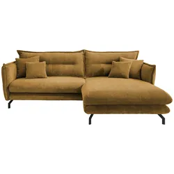 Wohnlandschaft Lava Goldfarben Cord