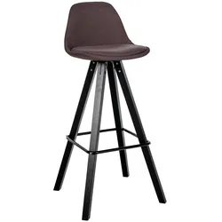 CLP Barhocker modern Corbin Square, gepolstert mit Rückenlehne, Holzgestell Buche, Fußstütze, Tresenhocker für Küche und Hausbar