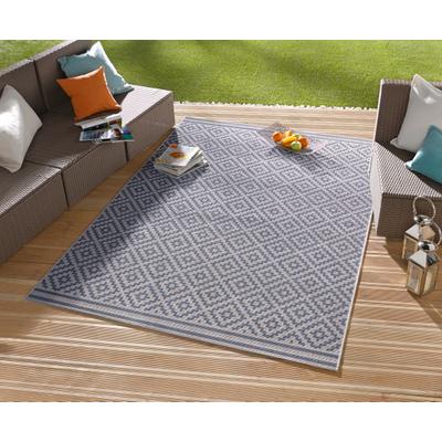 Teppich HANSE HOME "Raute", blau, B:240cm H:8mm L:340cm, Kunstfaser, Teppiche, Teppich, In-& Outdoor, Wetterfest, Balkon, Läufer, Wohnzimmer, Terrasse, Raute