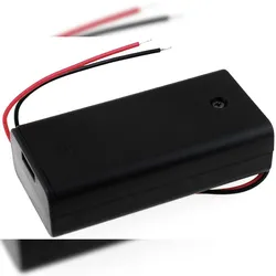 Powery Batteriehalter für 2x Mignon/AA Batterien mit Anschlusskabel