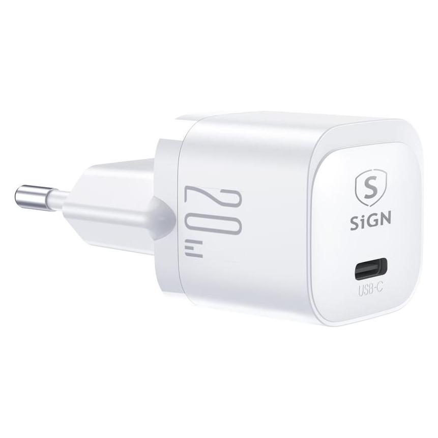 SIGN Wall Charger USB-C PD, 20W - White (20 W) (SN-PD20W)