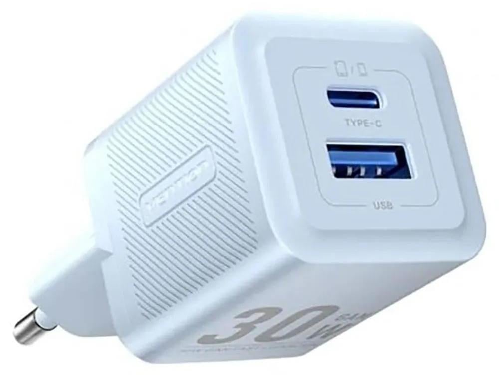 Vention Wandlader FEQL0-EU met USB-C en USB-A, 30W/30W, GaN, Blauw