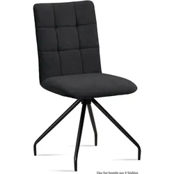 ESSZIMMERSTUHL (8er-Set) Devera 47x91x60 Schwarz/Anthrazit
