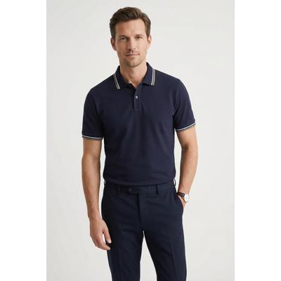Poloshirt OLYMP "Casual", Herren, Gr. XL, blau (marine), Piqué, Obermaterial: 100% Baumwolle, Shirts, farbliche Kontrast-Details
