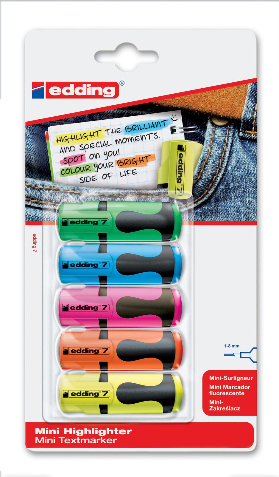 edding Mini Highlighter Textmarker Mehrfarbig 4-7-5-1999