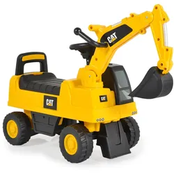 Moni Kinder Rutschfahrzeug Bagger CAT Excavator 662 Schaufel, Staufach, Musik gelb