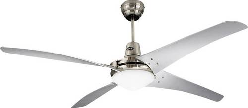 CasaFan Mirage Deckenventilator 53 W (Ø x H) 142 cm x 395 mm Chrom (gebürstet) mit Fernbedienung, mit Beleuchtung, Winterbetrieb