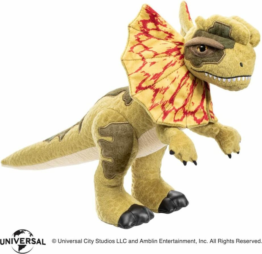 Noble Collection Jurassic Park Dilophosaurus Rex pluche knuffel, 25 cm