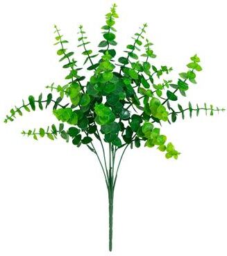 Nearly Natural 15-in UV Resistant Eucalyptus Bush (Indoor/Outdoor) - Set of 4
