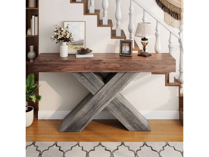 Table Console Design Pieds en X - Table d'appoint - Console étroite -Meuble décoratif pour couloir et salon