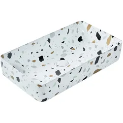 AUFSATZWASCHBECKEN Terrazzo Weiß 51/34 cm Keramik Nules