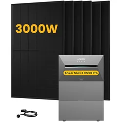 Anker SOLIX Solarbank 3 E2700 Pro, mit 6 x 500 Bifaziale Solarmodule, by Powerness - 8.1kWh / ohne Zubehör / Powerness Express (Lieferzeit: 5-14 Werktage)