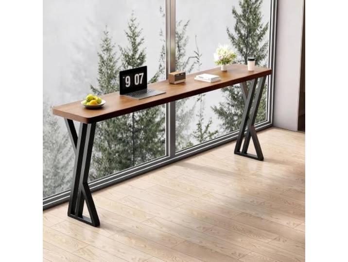 Alle Massivholz Esstisch schmal Bar Tisch Holz Balkon Bar Tisch Indoor Outdoor Massivholz Bar Tisch hoch schmal, Industrie Zähler Höhe Küche Esstisch(200cm/78.7in)