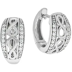 Zeeme Silber Ohrringe Silber 925 Zirkonia weiß