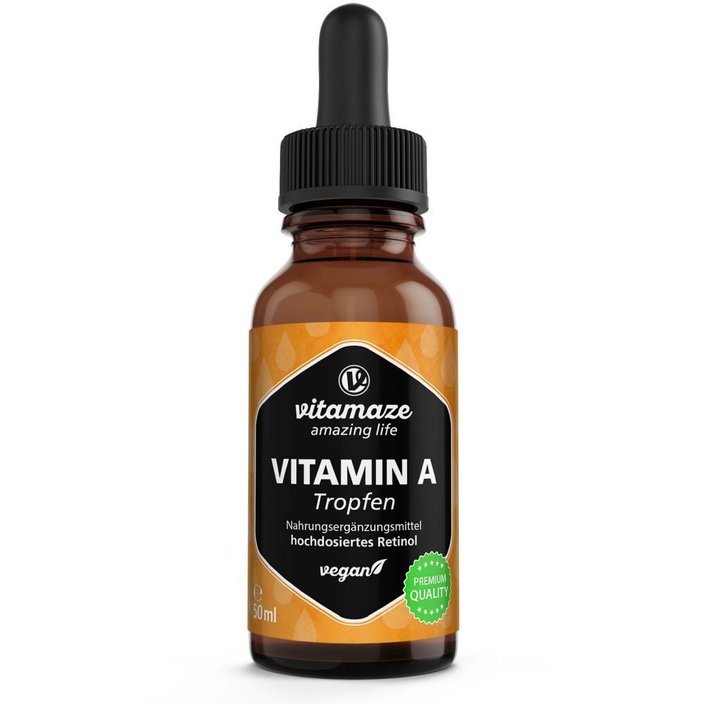 Vitamin A 500 µg hochdosiert vegan Tropfen 50 ml