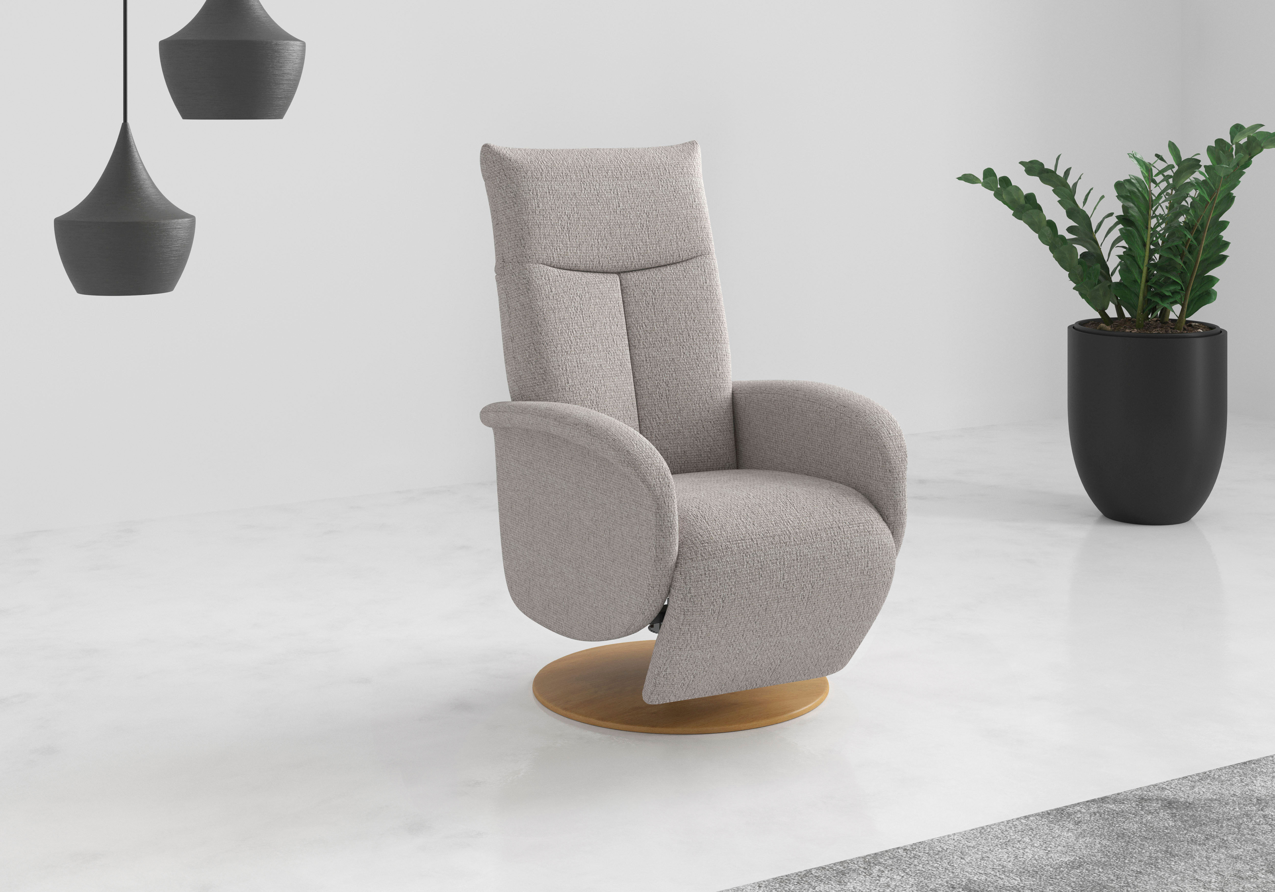 GOODproduct "Grenoble mit Kopfteilverstellung & Drehfunktion, weitere Funktionen" Ergonomie M: elektr. Fussstütze & Rückenlehne, Akku silber Chenille, Ergonomie M, B/H/T: 75cm x 113cm x 82cm