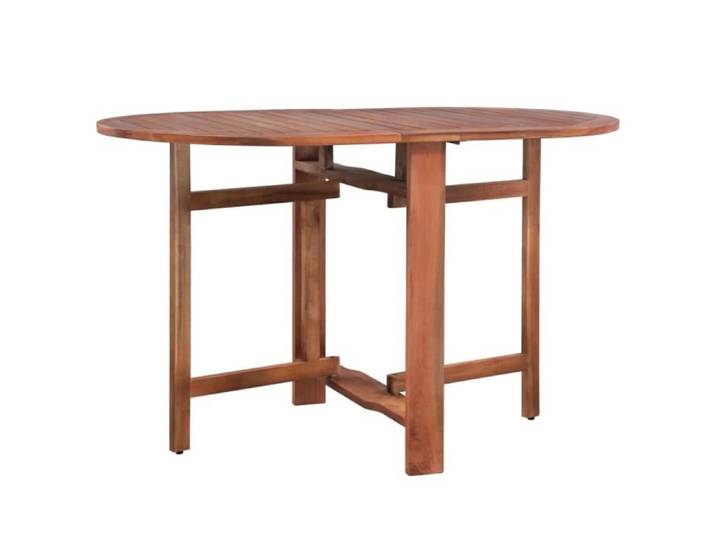 Table de jardin - HILILAND - Bois d'acacia massif - Pliable - Ovale - Marron