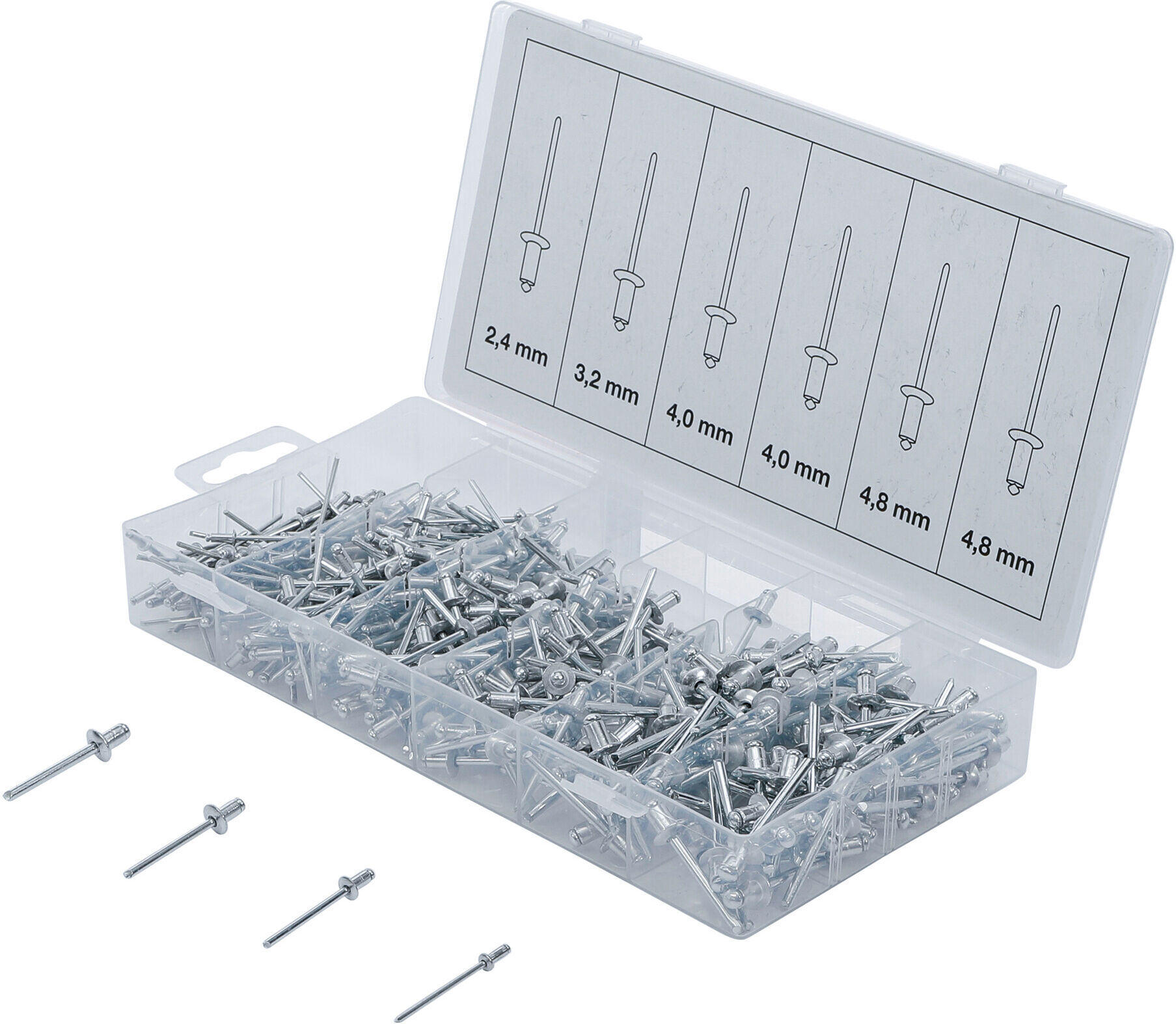 BGS Blindnieten-Sortiment Aluminium 2,4 - 4,8 mm 400-tlg. ; BGS technic (8058)