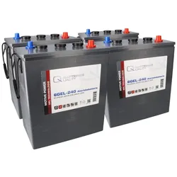 QB Ersatzakku Set 4x 6V (24V) 240Ah für ELS Makine Junior EL6-S, EL8-S, EL8-T, EL10, EL10-T, EL12, EL14