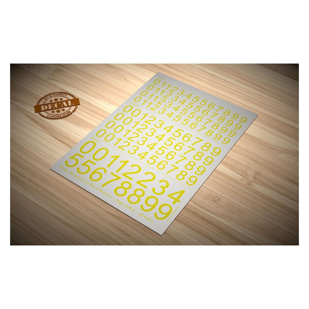 Matho Models Decal Numbers - large, yellow (80027)