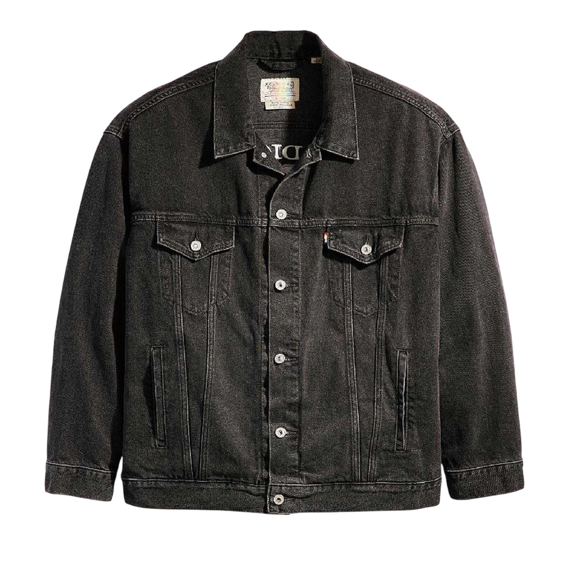Levis Mens Liberation denim truckerjack (Zwart)