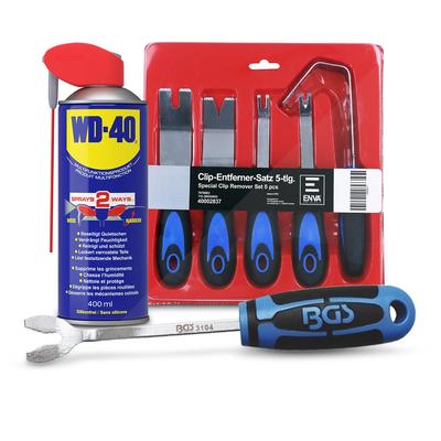Enva Clip-Entferner-Satz 5-tlg. + Türverkleidungs-Werkzeug + WD-40 [Hersteller-Nr. 40675208]