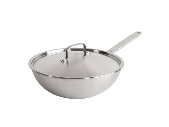 Gastrotools Wokpfanne 26 cm – 5-Ply Edelstahl – mit Deckel Unbeschichtet Für Induktion, Gas & Ceran Hoher Rand PFAS-frei Gleichmäßige Wärmeverteilung