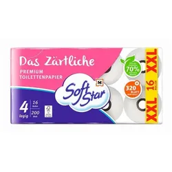 Hakle Toilettenpapier Das Zärtliche 4-lagig 16 Rollen (1 Pack à 16 Rollen) weiß