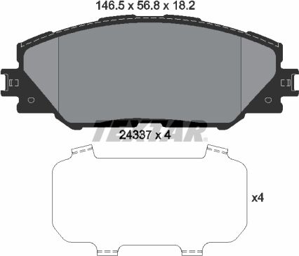 Textar Bremsbelagsatz, Scheibenbremse 2433701 Für Pontiac Toyota Landwind (Jmc) (Faw)
