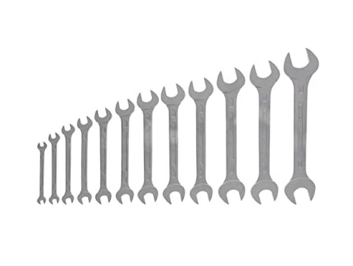 GEDORE Assortiment de clés à fourche double\, 12 pièces\, Tailles de 6 à 32 mm\, Métriques\, Plates\, Jeu de clés\, Chromées finition matte\, 6-12