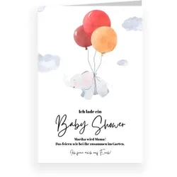 Einladungskarte Babyparty: Kleiner Elefant