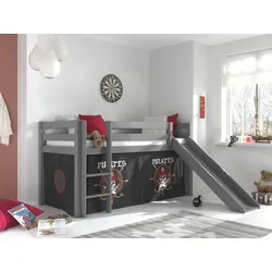 Spielbett Pino mit Rutsche und Textilset versch. Designs