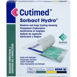 Cutimed Sorbact Hydro Gel Kompressen 7.5x7.5 cm 10 ST
